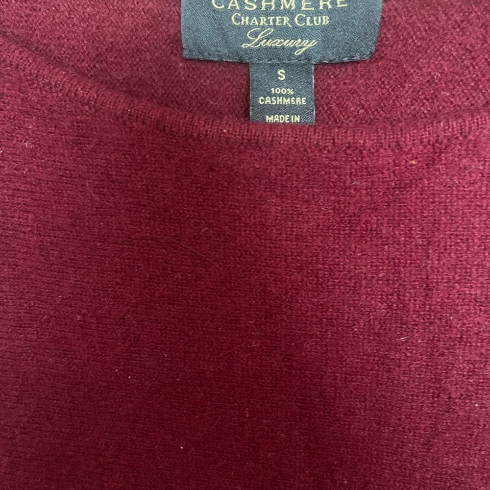 Cashmere Charter Club Luxury Women’s Maroon 100% Cashmere Size S Good Condition - Picture 5 of 5